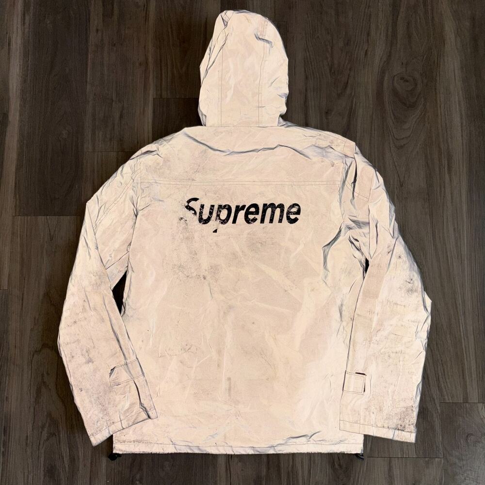 Supreme Reflective 3M Jacket Men's Size M WORN Zip Up Silver Gray